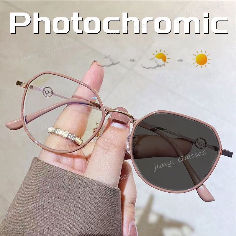 Mắt Kính Chống Bức Xạ Tròng Đa Giác Thời Trang Cho Cả Nam Và Nữ