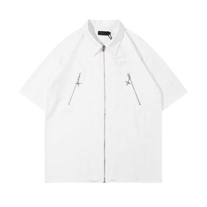 Áo Sơ Mi Tay Ngắn Dáng Rộng Màu Trơn Phong Cách Nhật Bản Thời Trang Mùa Hè Hàng Mới Dành Cho Bạn Nam