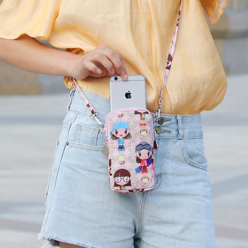 Túi Đựng Điện Thoại Đa Năng Đeo Cánh Tay / Đeo Vai Cỡ Lớn Họa Tiết Hoạt Hình Phong Cách Thể Thao Thời Trang Cho Nữ