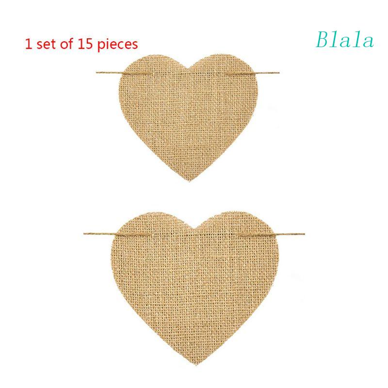 1 Set Dây Treo Trang Trí Hình Trái Tim Bằng Vải Bố Phối Ren