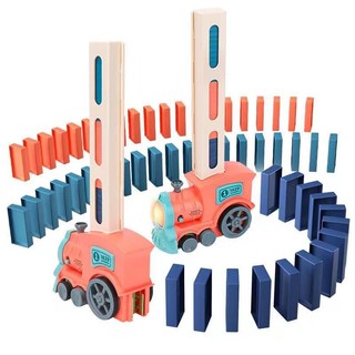 Bộ Đồ Chơi Lắp Ráp Xe Lửa Domino Tự Động Dành Cho Bé