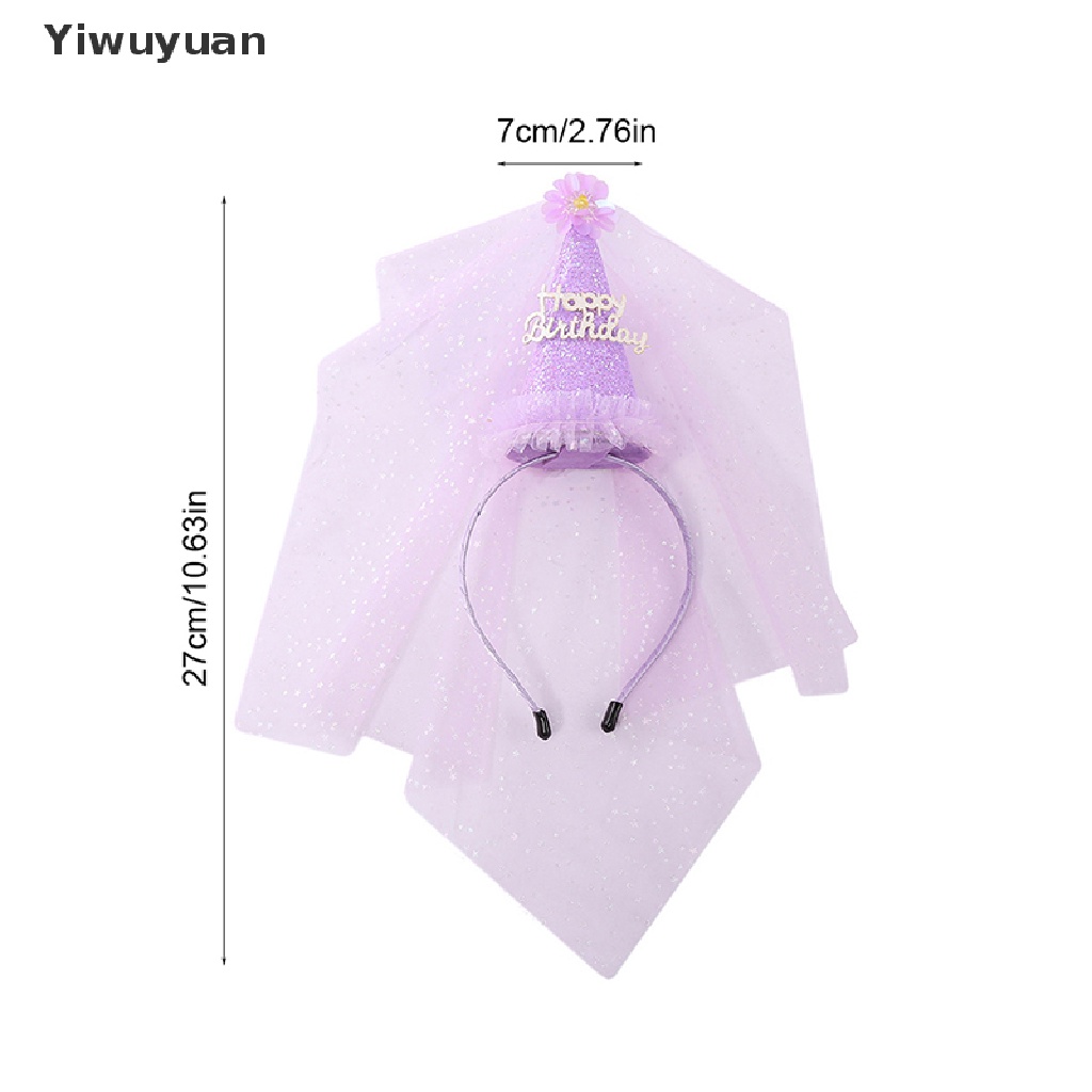 < Yiwuyuan > Mũ Sinh Nhật Đính Kim Tuyến Lấp Lánh Cho Bé Gái Bán Hàng