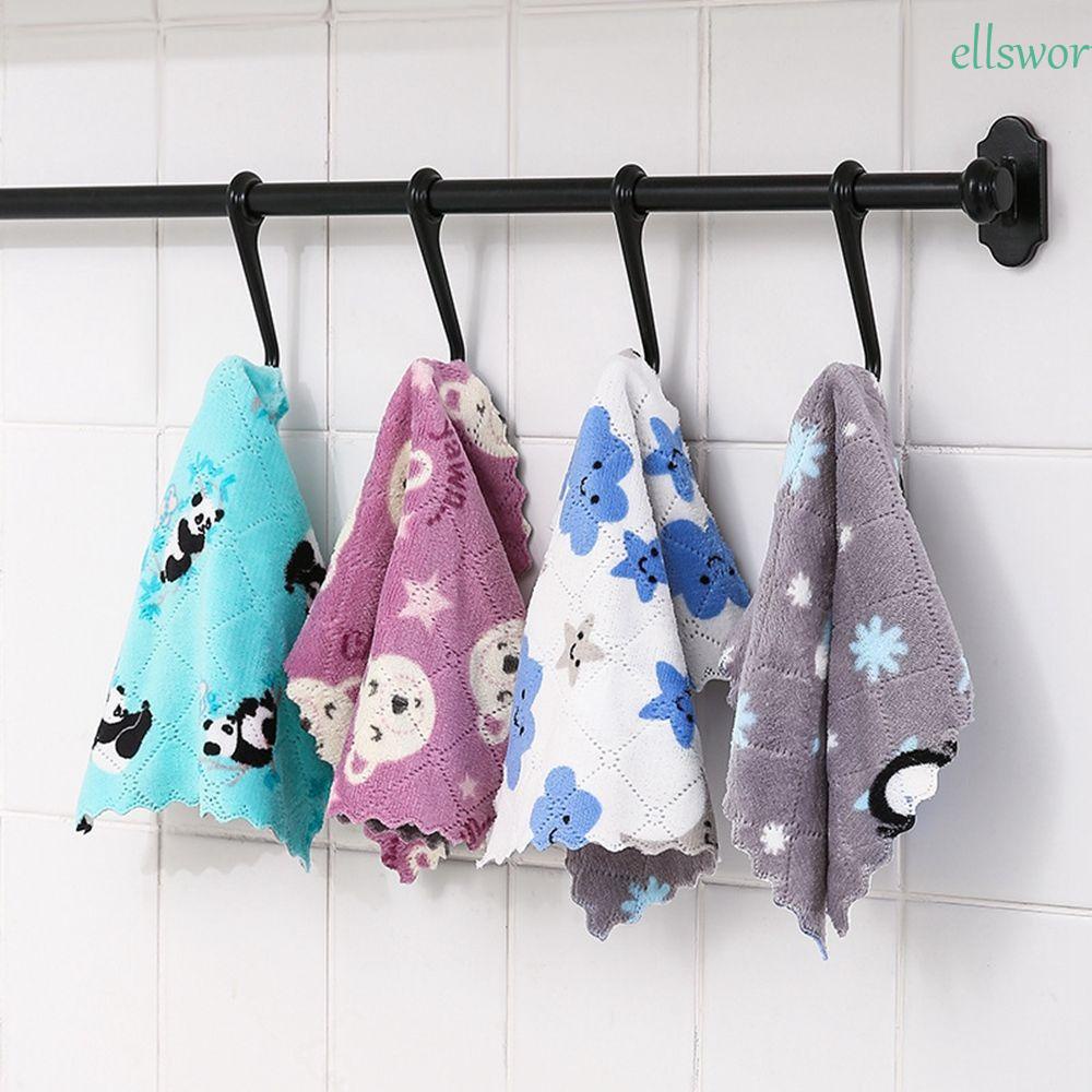 Khăn Lau Chén Dĩa Bằng Sợi Microfiber Thấm Hút Tốt In Họa Tiết Hoạt Hình Cho Nhà Bếp / Phòng Tắm
