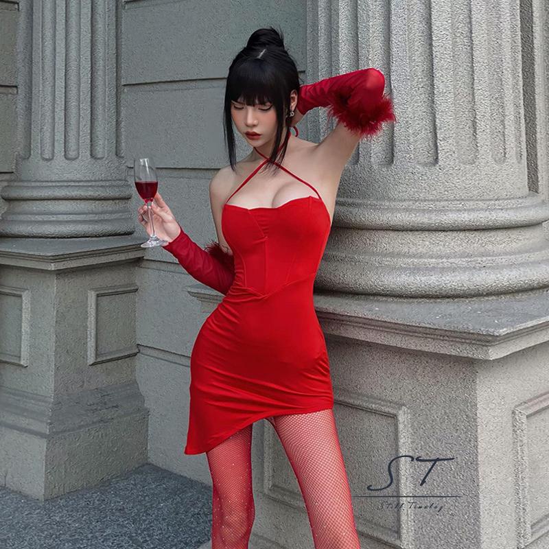 Đầm Mini Không Tay Hở Lưng Màu Sắc Trơn Thời Trang Mùa Hè CY03 Cho Nữ