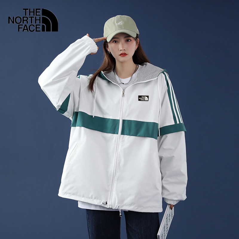 The North Face Áo Khoác Gió Có Mũ Hai Mặt Màu Trơn Thời Trang Cá Tính Cho Nam Nữ