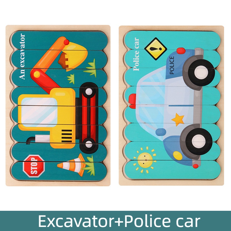 Đồ Chơi Xếp Hình 3D Hai Mặt Bằng Gỗ Giáo Dục Theo Phương Pháp Montessori Cho Bé