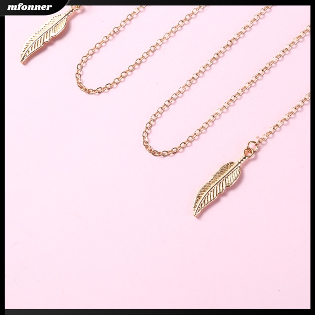 Dây Xích Đeo Mắt Kính Bằng Hợp Kim Chống Trượt Hình Chiếc Lá Màu Sắc Đơn Giản Cho Nữ