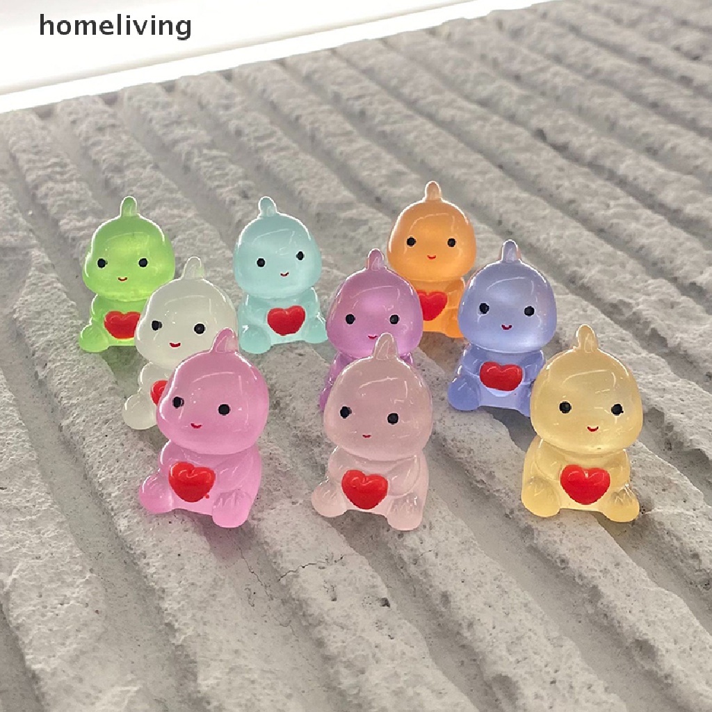 Bộ 2 Khủng Long Hoạt Hình Bằng Nhựa Resin Dạ Quang Trang Trí Xe Hơi