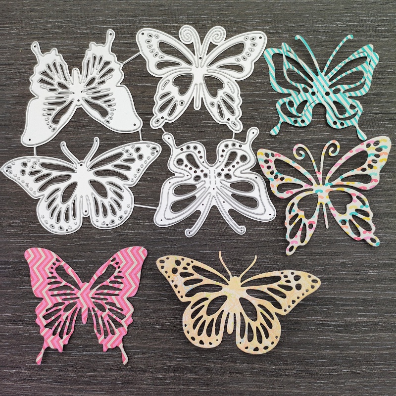 Set 4 Khuôn Cắt Giấy Kim Loại Hình Bướm Xinh Xắn