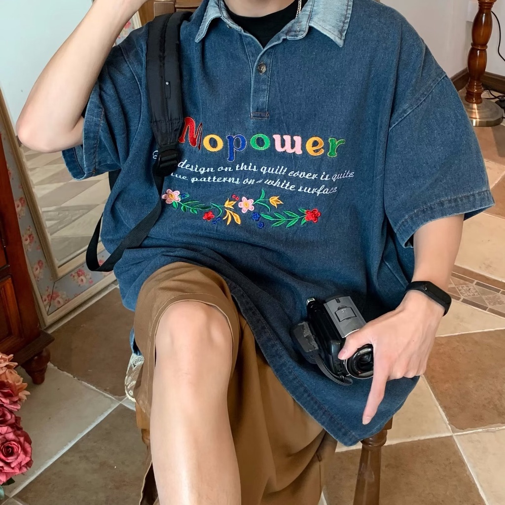 Áo Sơ Mi Tay Lửng Màu Trơn Thời Trang Mùa Hè Nhật Bản 2023POLO Dễ Phối Đồ Dành Cho Nam