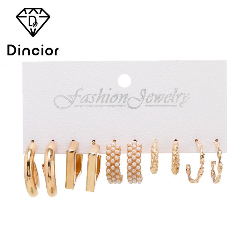 Set 5 Đôi Bông Tai Thiết Kế Mới Đơn Giản Thời Trang Dành Cho Nữ
