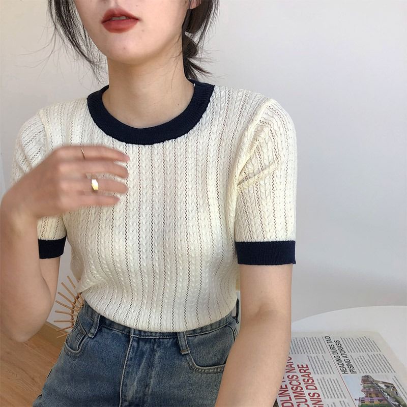 Bộ Áo Thun Ngắn Tay + Quần Lưng Cao Thời Trang Mùa Hè 2023 Phong Cách Mới Cho Nữ