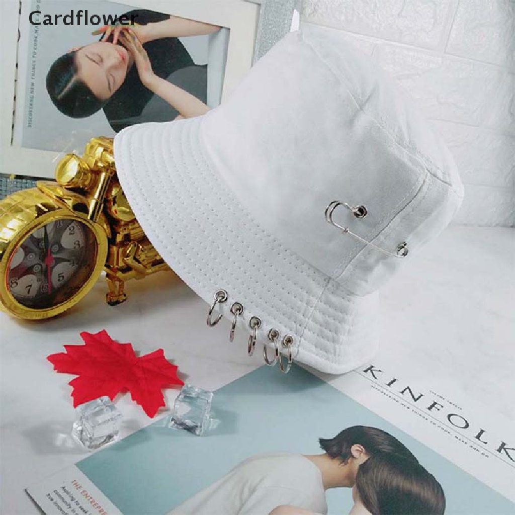 < Cardflower > Mũ Bucket Chống Nắng Mùa Hè Có Vòng Ghim Thời Trang Unisex