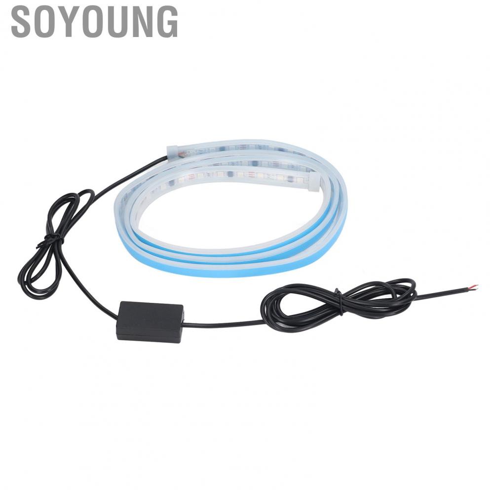 Soyoung 59in Car Hood Strip Light 5W 12V RGB  Control Waterproof Exterior Ambient Lighting Universal Fit for