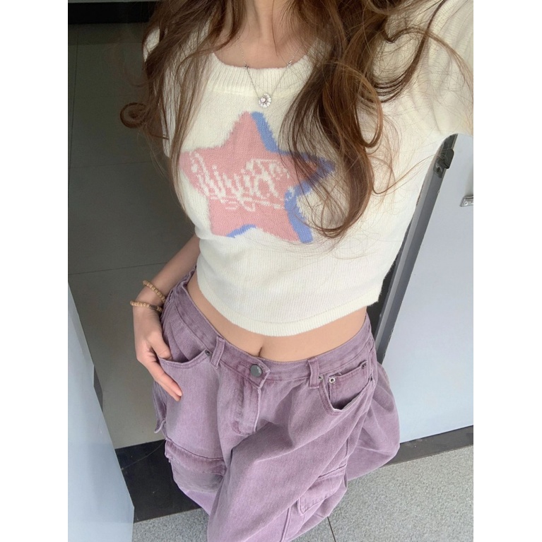 Quần Yếm Jean Lưng Cao Co Giãn Phong Cách Mỹ Thời Trang Mùa Hè Mới 2023 Y2k