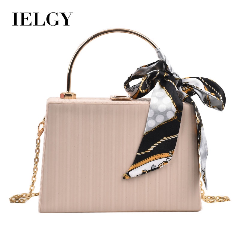 Túi Đeo Vai Hình Vuông Cỡ Nhỏ Bằng Lụa Phối Dây Đeo Sợi Xích Phong Cách Hàn Quốc Thời Trang Cho Nữ