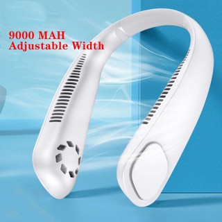 Mới quạt đeo cổ không cánh 9000 mah có thể sạc lại bằng cổng usb không gây tiếng ồn