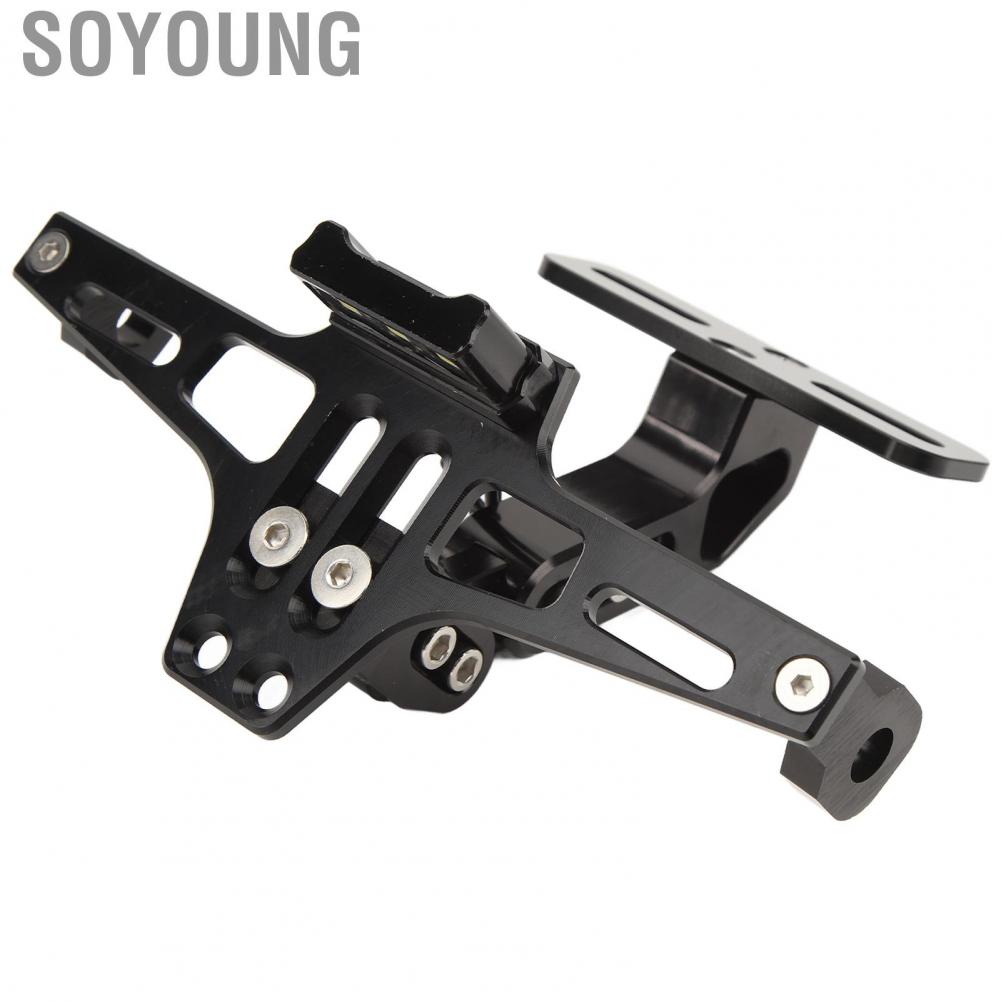 Soyoung Motorcycle License Plate Bracket  Frame Fender Eliminator Precise Scratch Protection with Light for 4in Base Road Legal Motorbike