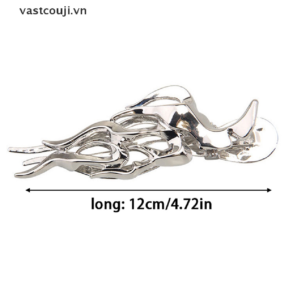Kẹp Tóc Dạng Móng Vuốt Lớn Bằng Kim Loại Rỗng Màu Bạc Thời Trang Cho Nữ VN