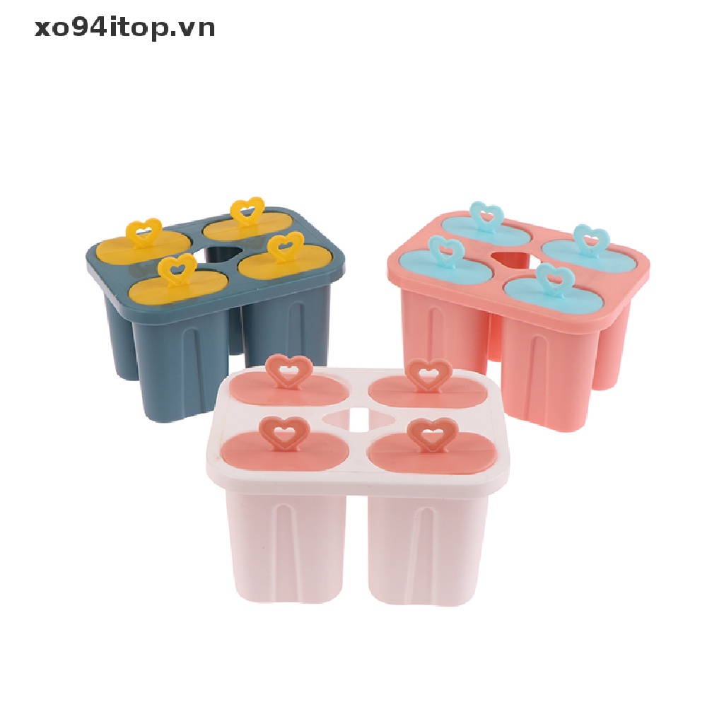 Khuôn Nhựa Làm Kem Que 4 Ngăn Tiện Lợi