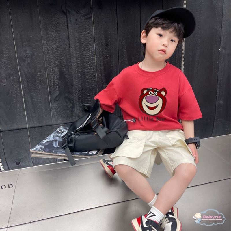 Áo Thun Cotton In Hình Gấu Hoạt Hình Thoải Mái Chất Lượng Cao Cho Bé Gái