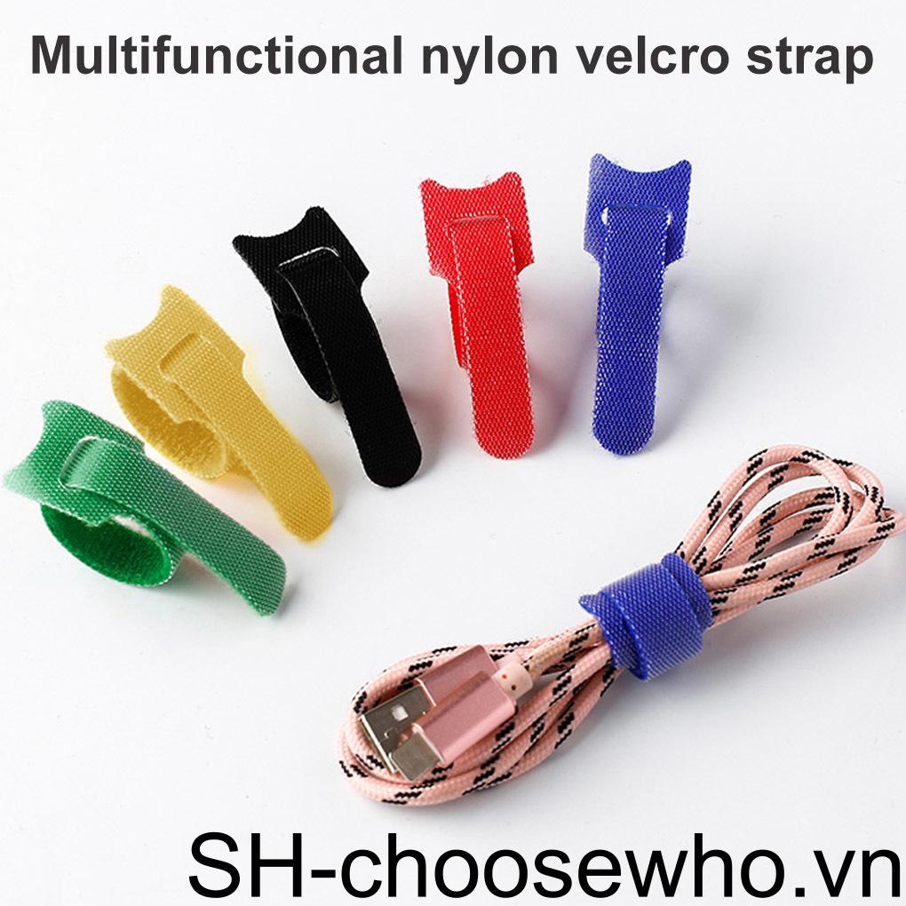 Set 50 Dây Buộc Dây Cáp Sạc / Tai Nghe Bằng Nylon Có Thể Tái Sử Dụng