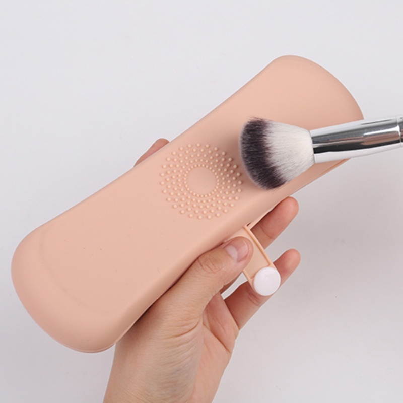 Hộp Đựng Cọ Trang Điểm Bằng Silicone Mềm Nhỏ Gọn Tiện Lợi Dành Cho Đi Du Lịch