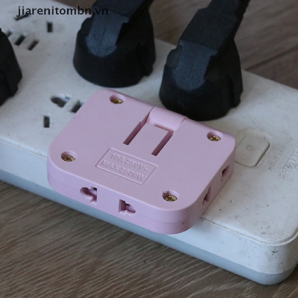 Jiarenitombn 3 In 1 EU Extension Plug 180 Degree Rotation Charging Converter Socket vn