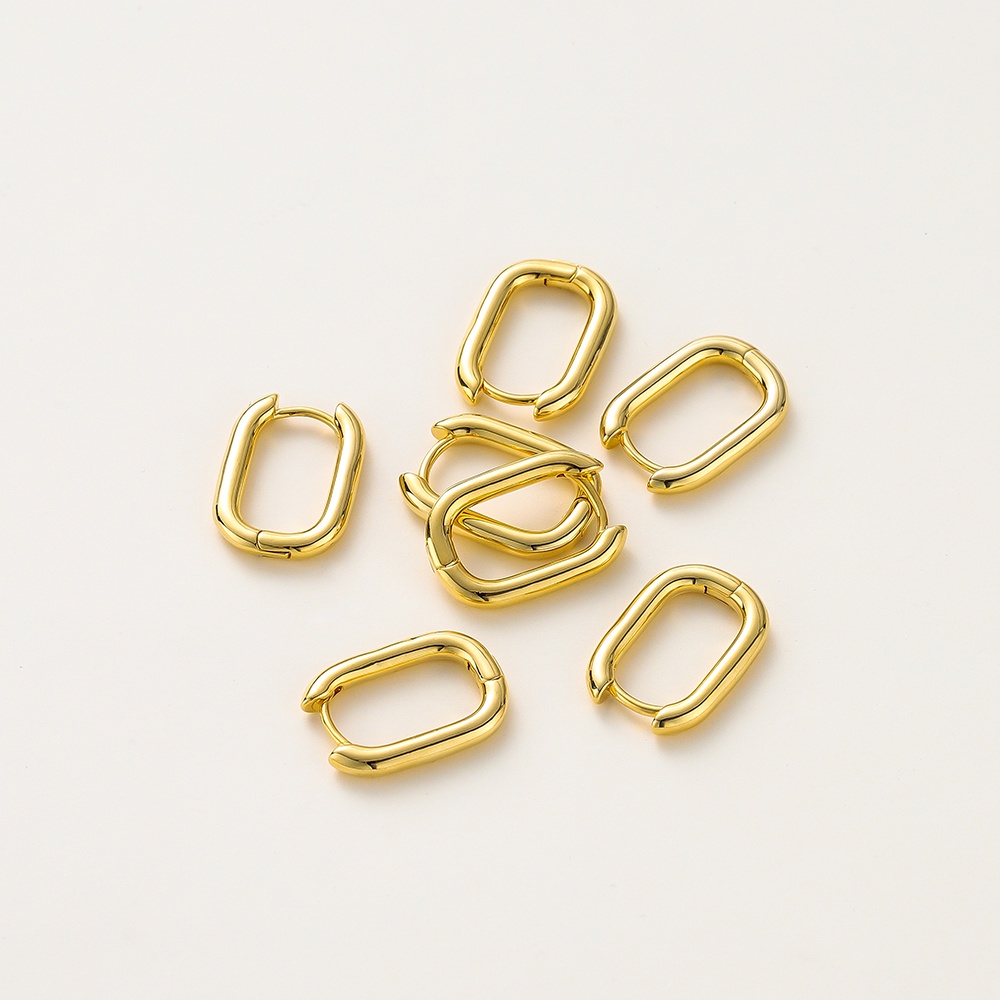 Set 4 Khuyên Tai Mạ Vàng 18K Nhiều Màu Sắc Thời Trang
