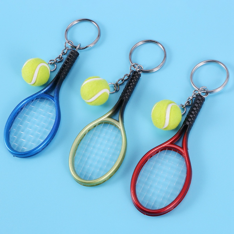 Set 6 Móc Khóa Hình Vợt Tennis Mini Dễ Thương