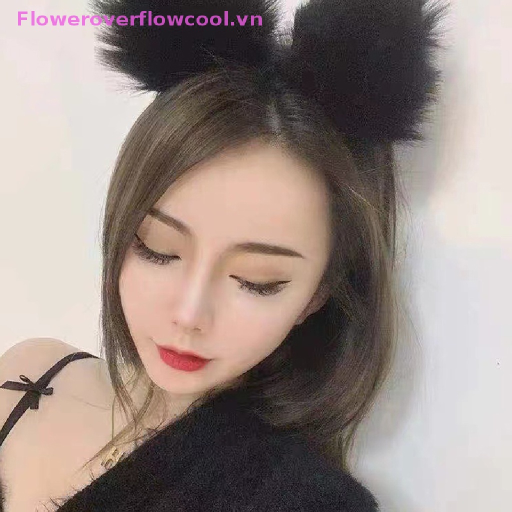 Cài Tóc Tai Mèo Phối Lông Dễ Thương Cho Nữ