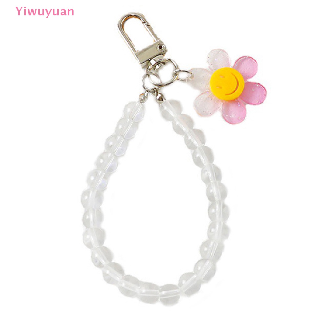 < Yiwuyuan > Dây Đeo Điện Thoại Dáng Ngắn Hình Hoa Màu Kẹo Ngọt Có Vòng Tay / Móc Khóa