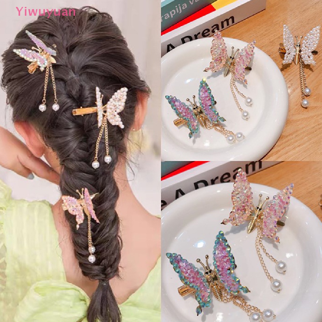 (MớI) Kẹp TóC HìNh Bươm BướM ĐíNh Đá Xinh XắN