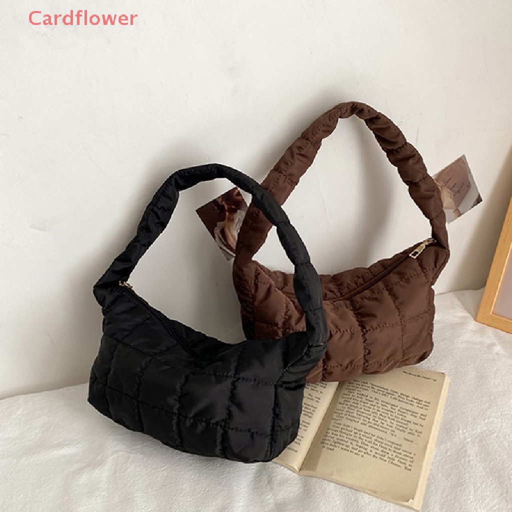 < Cardflower > Túi Xách Đeo Dưới Cánh Tay Bằng Vải Oxford Thêu Họa Tiết Hình Thoi Đơn Giản Thiết Kế Niche Mới Cho Nữ