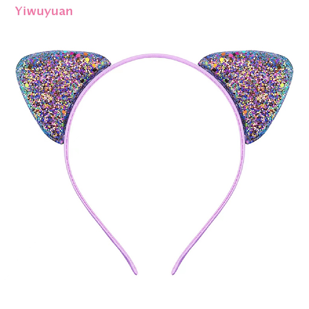 < Yiwuyuan > Băng Đô Tai Mèo Hoạt Hình Đính Sequin Tùy Chỉnh Ngọt Ngào Cho Trẻ Em