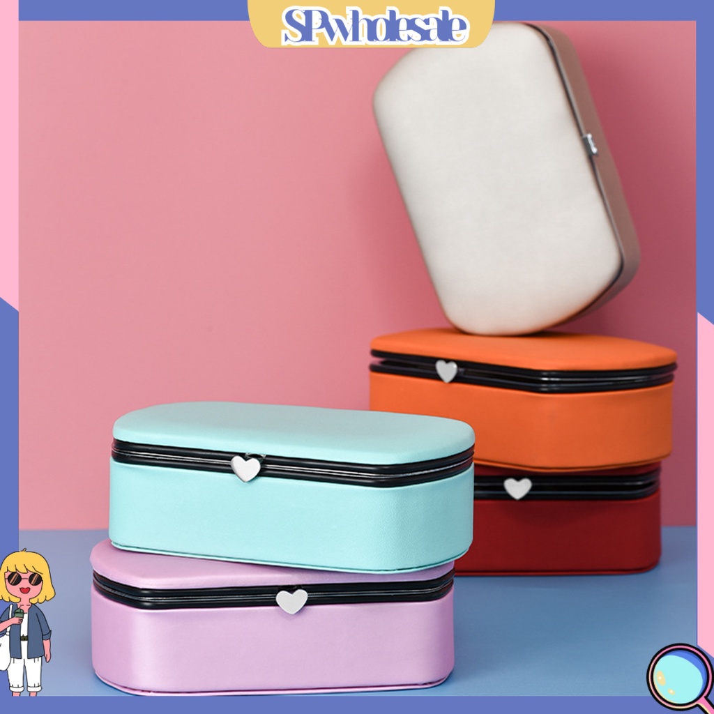 <SPwholesale> Hộp Đựng Trang Sức Giả Da Chống Bụi Có Nắp Điều Chỉnh Được Thông Dụng Cho Du Lịch