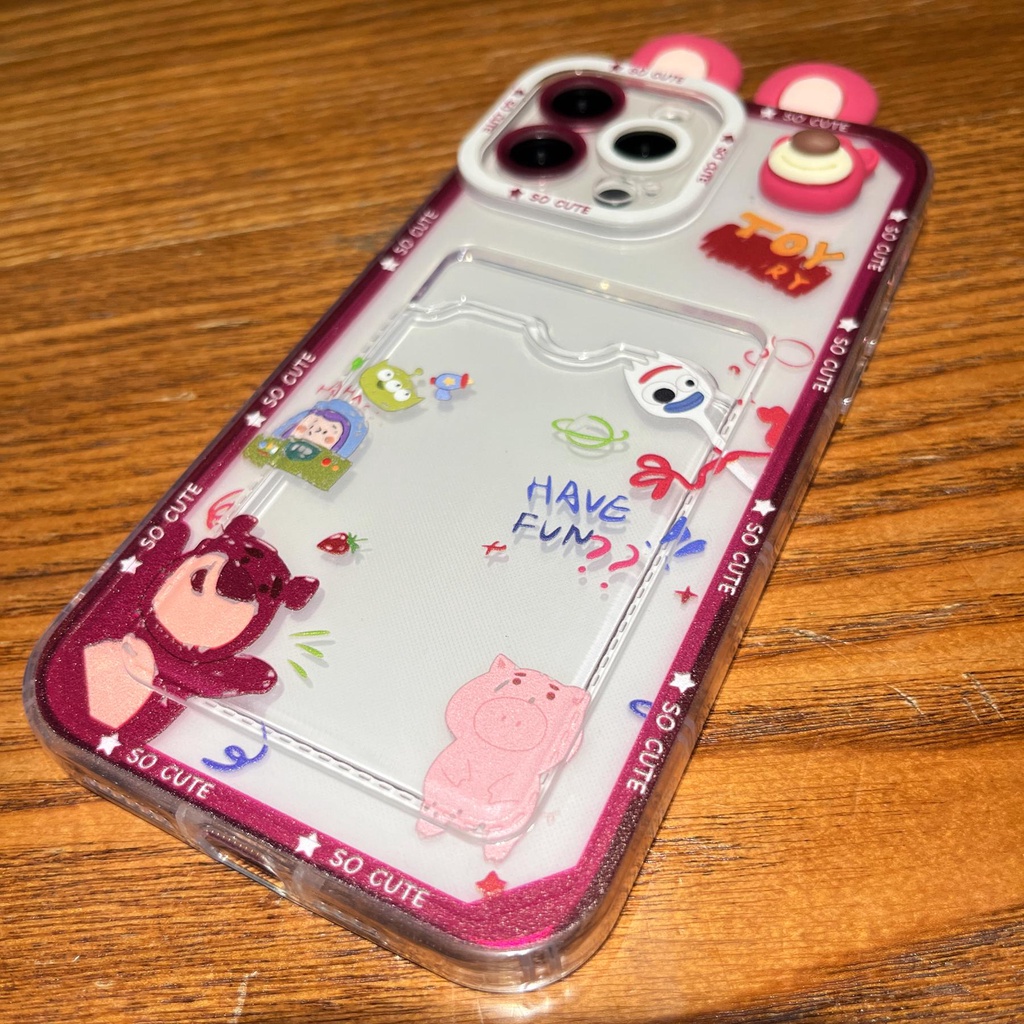 Ốp Điện Thoại Tpu Mềm Trong Suốt Hình Toy Story 3D Có Ngăn Đựng Thẻ Cho iPhone 14 13 12 11 Pro XR XS Max 7 8Plus