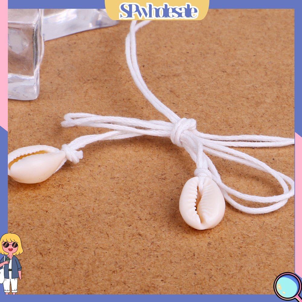 <SPwholesale> Vòng Cổ Choker Thắt Nút Hình Vỏ Sò Phong Cách Bohemian Thời Trang Đi Biển Mùa Hè Cho Nữ