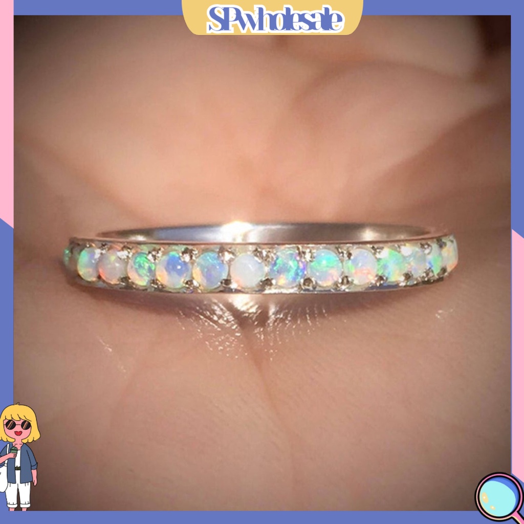 <SPwholesale> Nhẫn Cưới Mạ Điện Đính Đá Nhiều Màu Sắc Thời Trang Cho Nữ