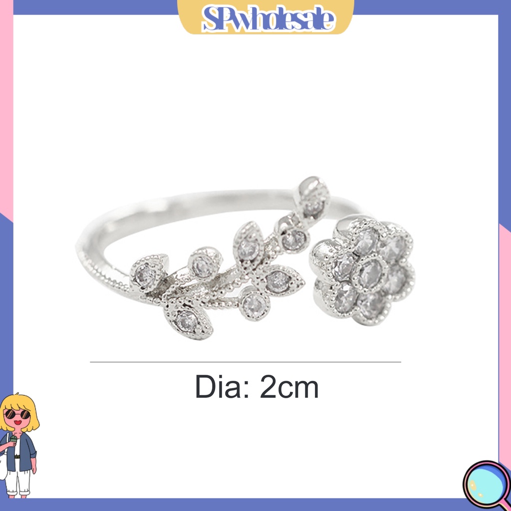 <SPwholesale> Nhẫn Hở Hình Cành Hoa Duyên Dáng Có Thể Điều Chỉnh Kích Cỡ