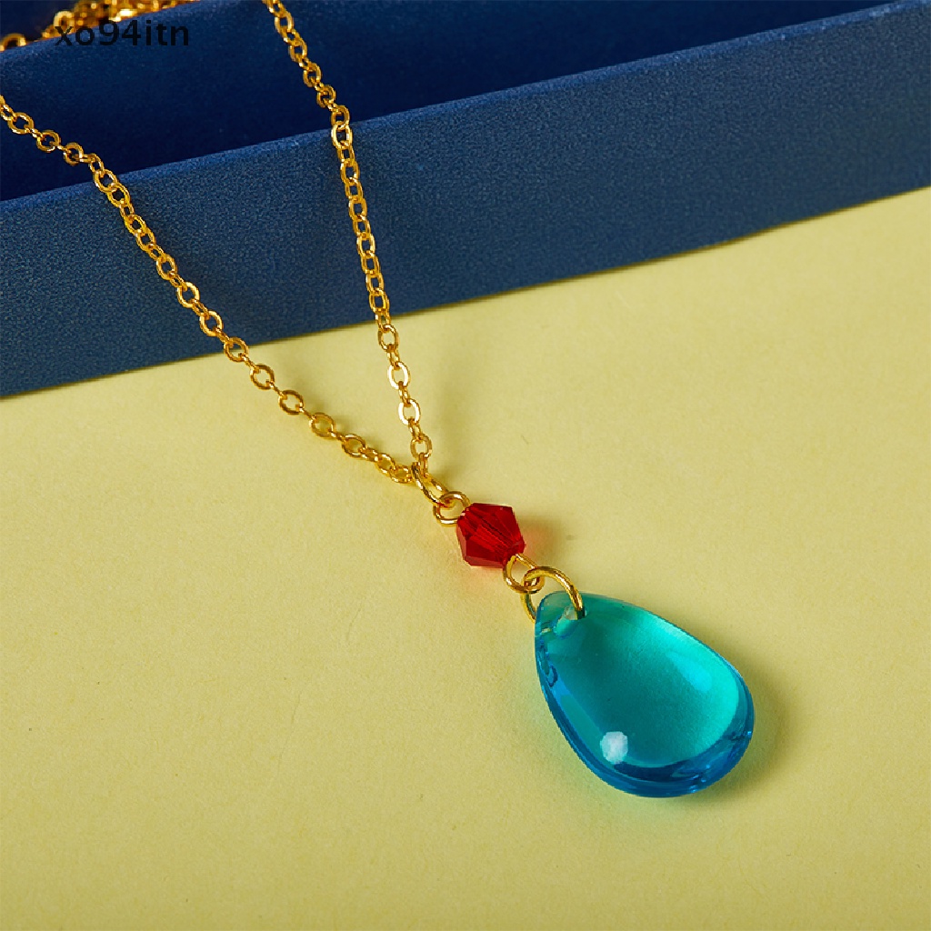 Vòng cổ Mặt Đá Hình Giọt Nước Màu Xanh Dương Dùng Hóa Trang