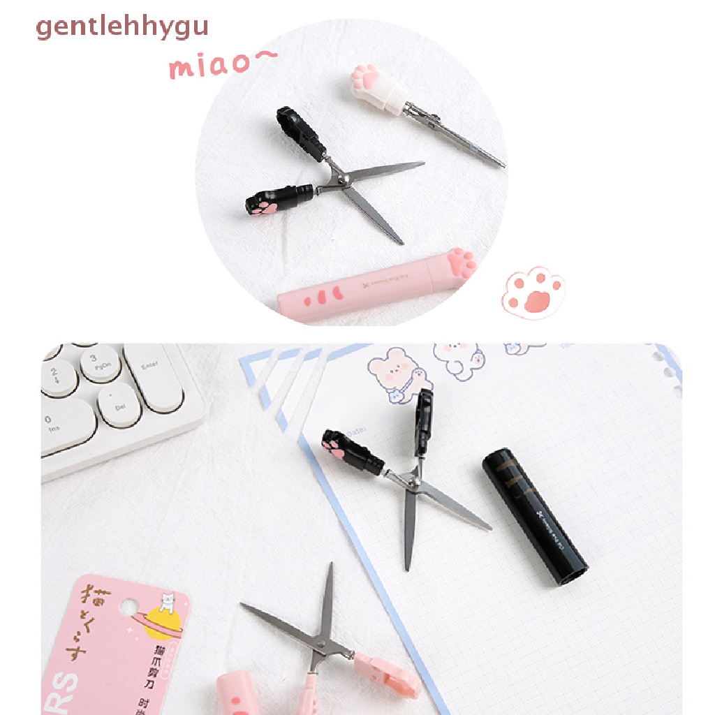 Kéo Cầm Tay Mini Bằng Thép Không Gỉ Hình Bàn Chân Mèo Dễ Thương