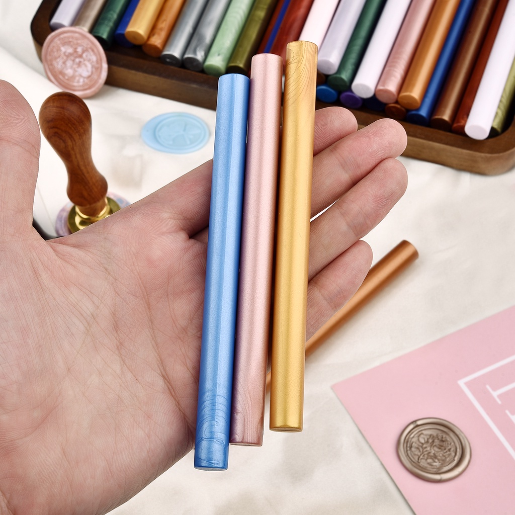 5 miếng sáp dính thiết kế đầy màu sắc nến niêm phong sáp với bấc sáng tạo chống cháy sơn niêm phong sáp niêm phong DIY phong bì sáp niêm phong