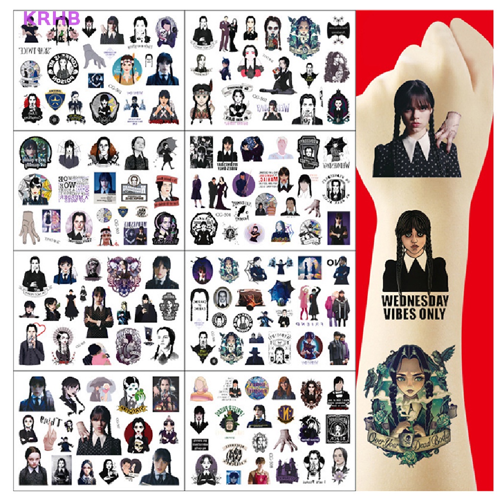 1 Tờ Nhãn Dán Trang Trí Xe Hơi Laptop Chủ Đề Phim Addams Kinh Dị Mỹ Mới