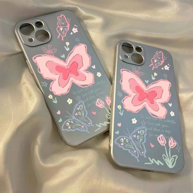 Ốp Điện Thoại Silicon Mềm Trong Suốt Chống Sốc Họa Tiết Bướm Sang Trọng Cho IPhone 14 Pro Max 13 12 11 Plus XS X XR 6 6s