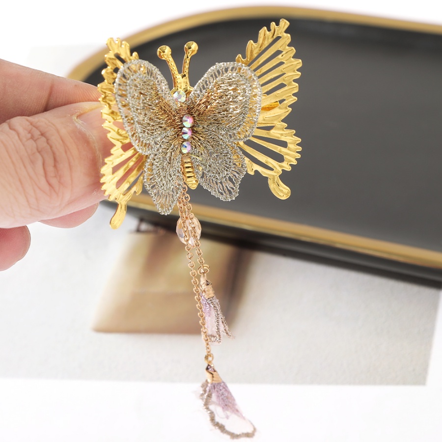 Kẹp Tóc Hình Bướm Bằng Hợp Kim Có Đính Đá