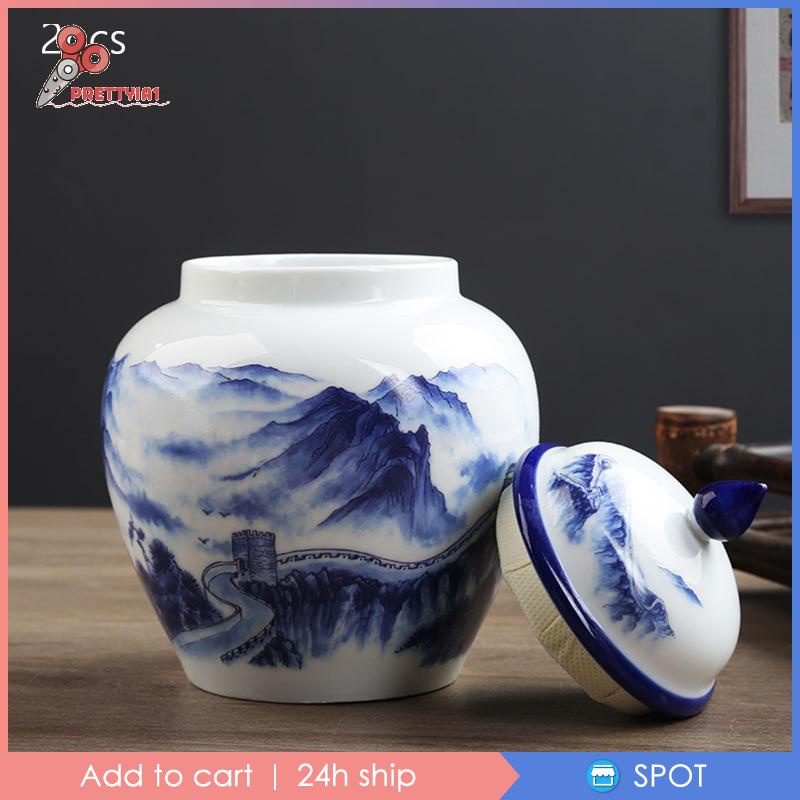 [Prettyia1] Lọ Gốm Đựng Hoa Gừng Phong Cách Trung Hoa Cổ Điển