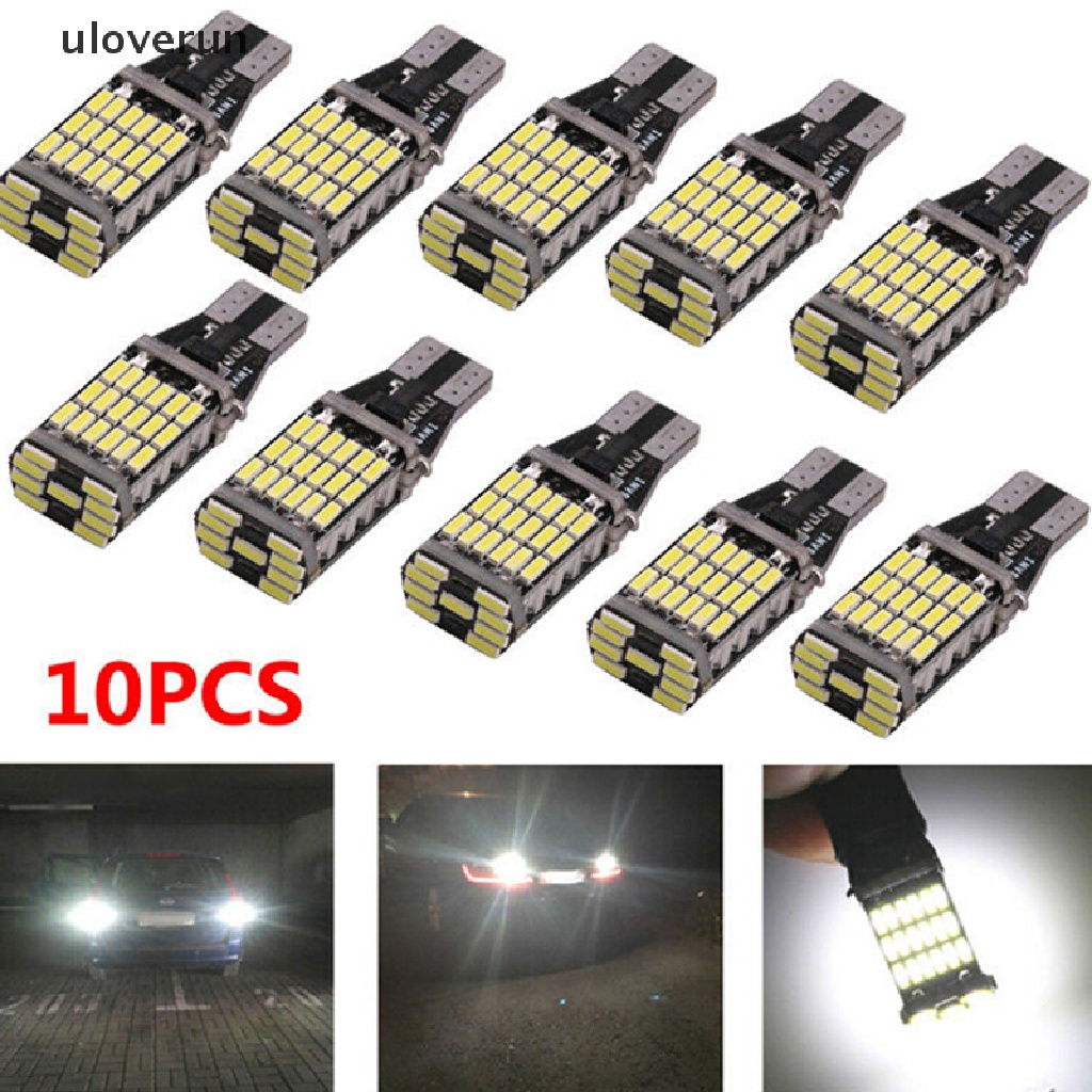 Set 10 Bóng Đèn LED 45 SMD 4014 T15 W16W 6000K Ánh Sáng Trắng Dành Cho Ô Tô