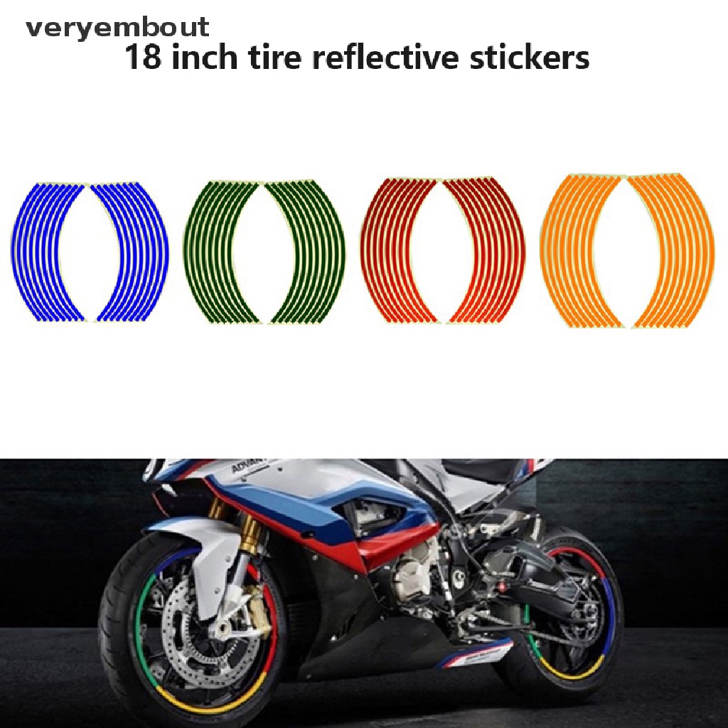 Miếng Dán Phản Quang Trang Trí Bánh Xe Mô Tô 18 Inch