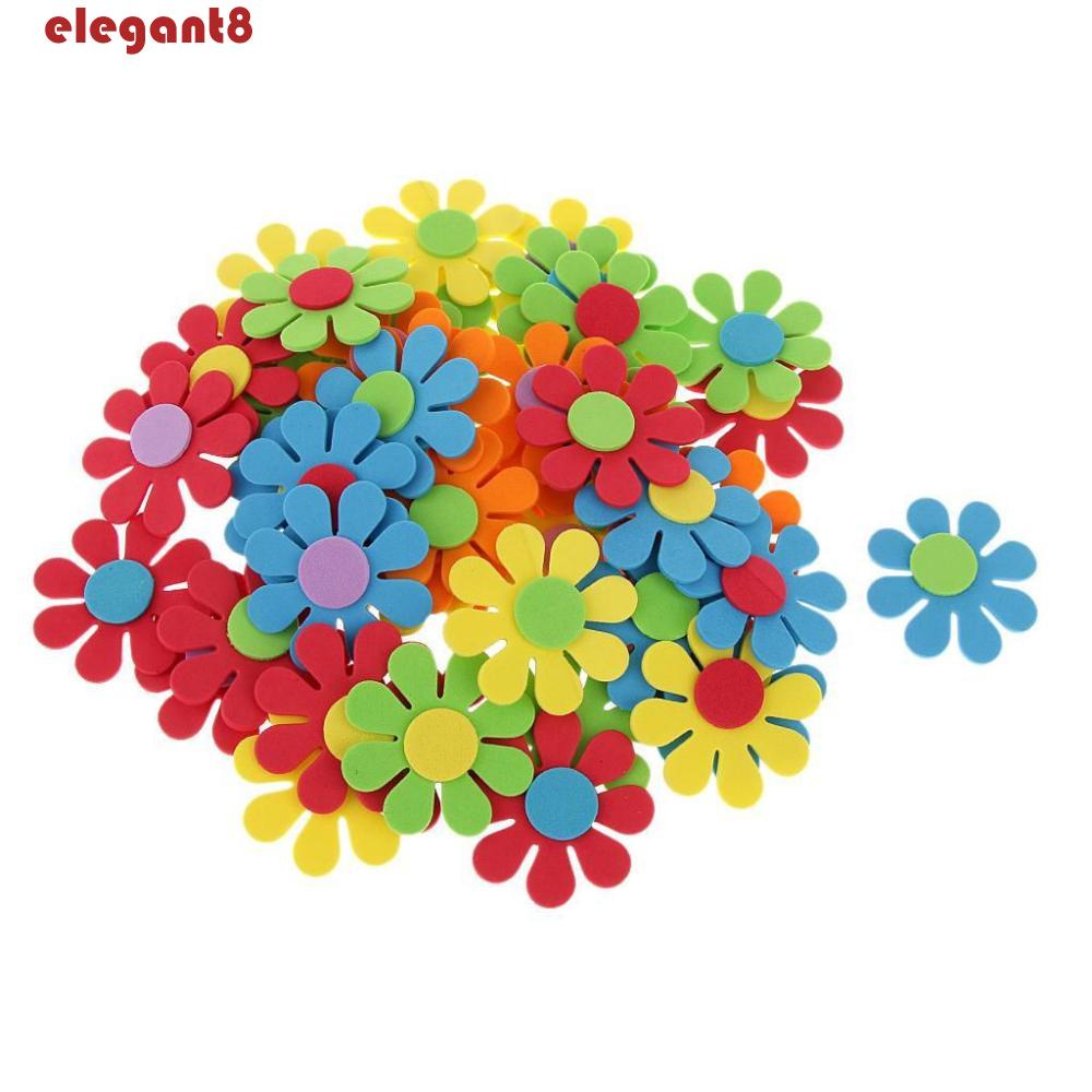 Miếng Dán Trang Trí Sổ Tay DIY Bằng Xốp Gọn Nhẹ Họa Tiết Hoa Thanh Lịch Cho Trẻ Em